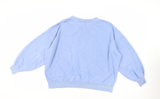 H&M Womens Blue Cotton Pullover Sweatshirt Size M Pullover