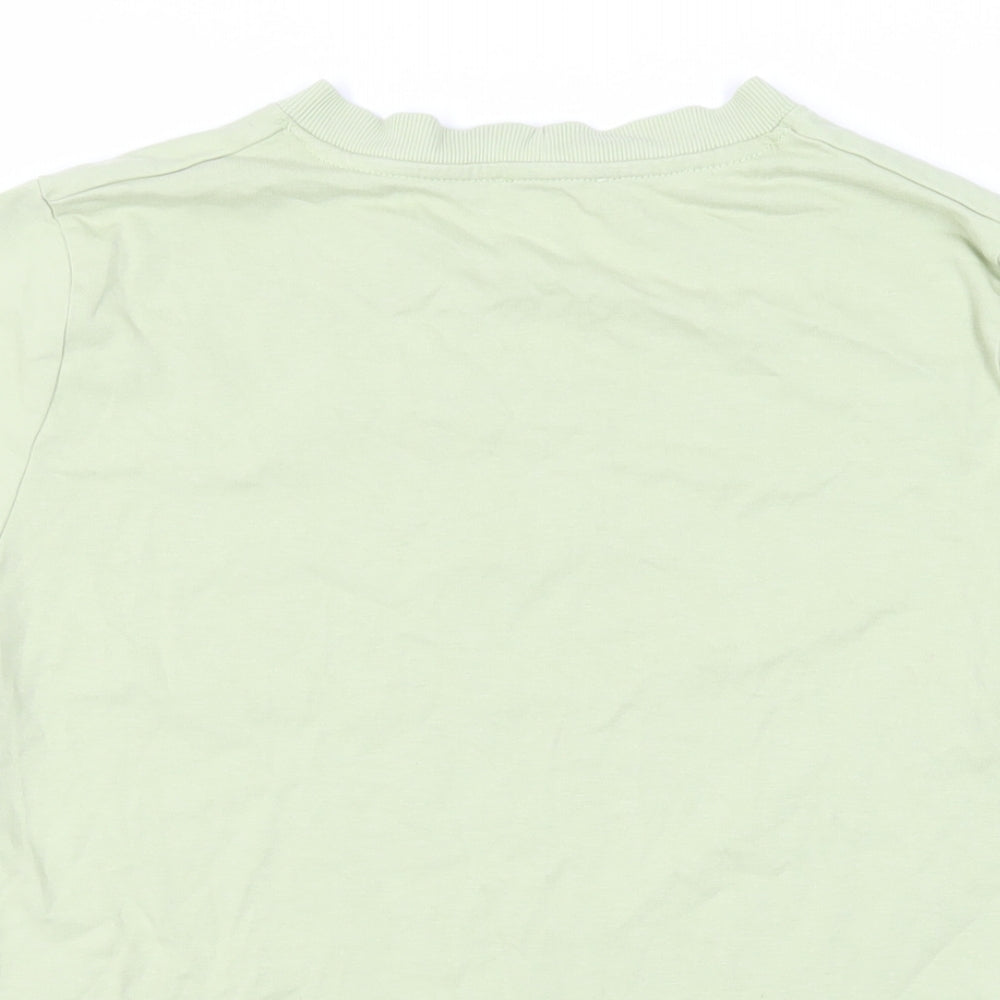 Womens UK Size S Zara Green Basic T-Shirt