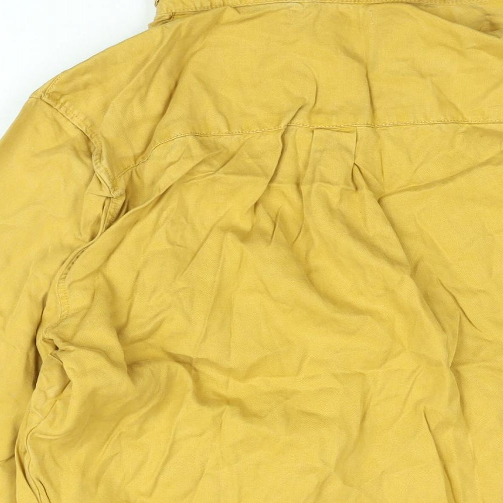 Womens UK Size 14 NEXT Yellow Basic Button-Up