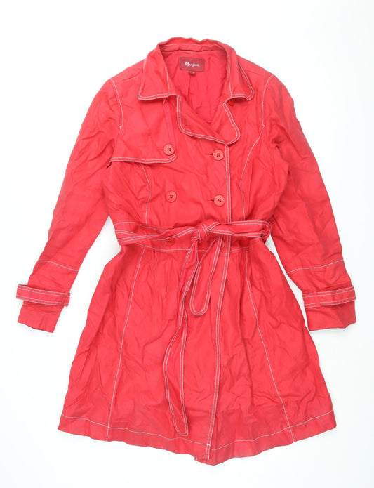 Womens UK Size 14 Monsoon Red Trench Coat