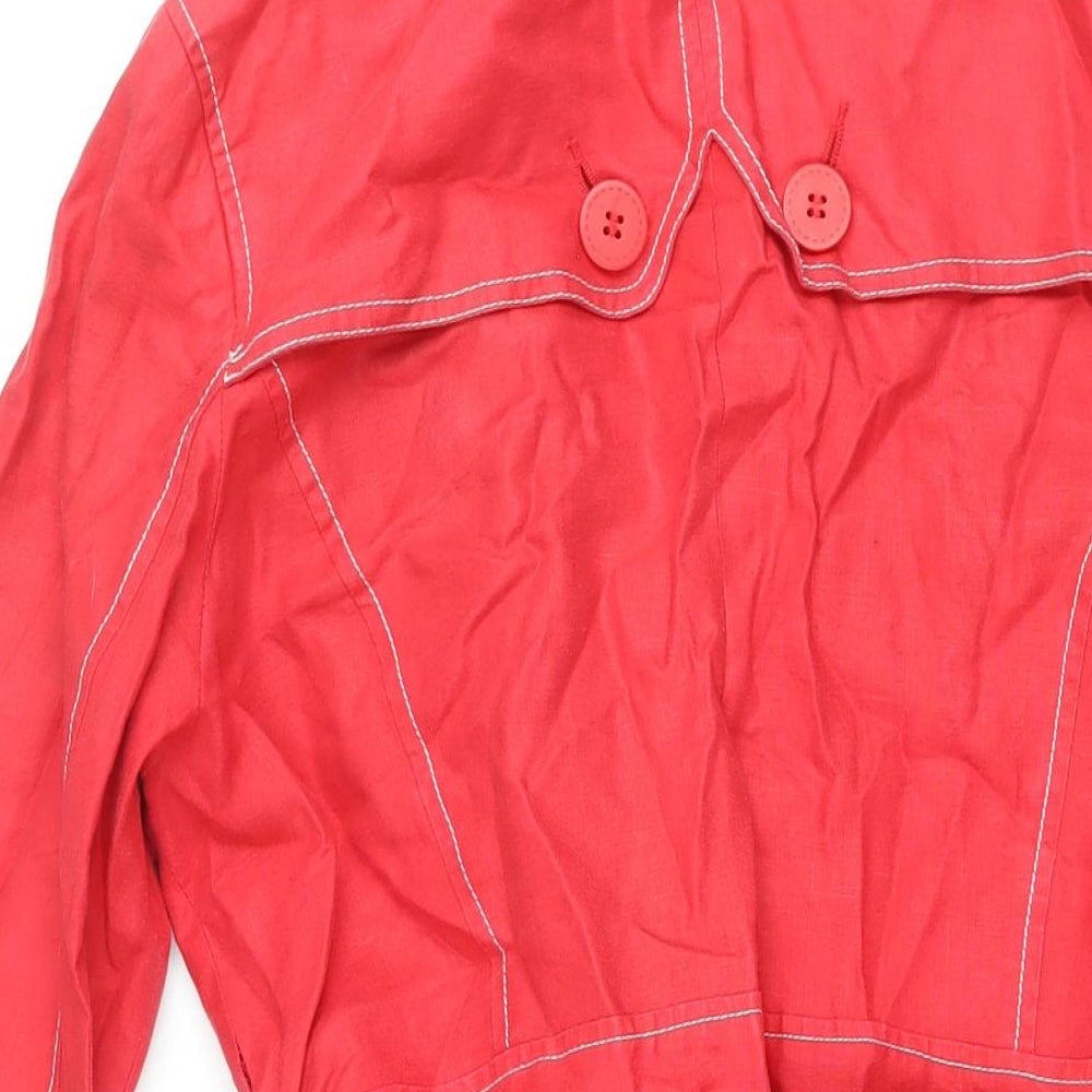 Womens UK Size 14 Monsoon Red Trench Coat
