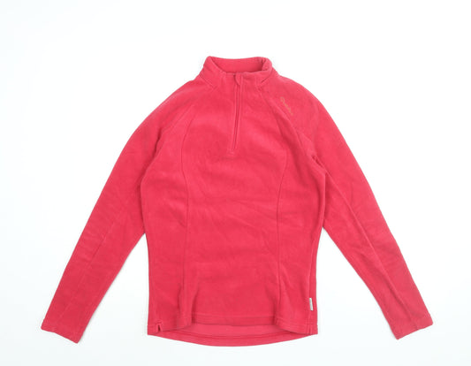 Decathlon Womens Pink Polyester Pullover Sweatshirt Size M Zip