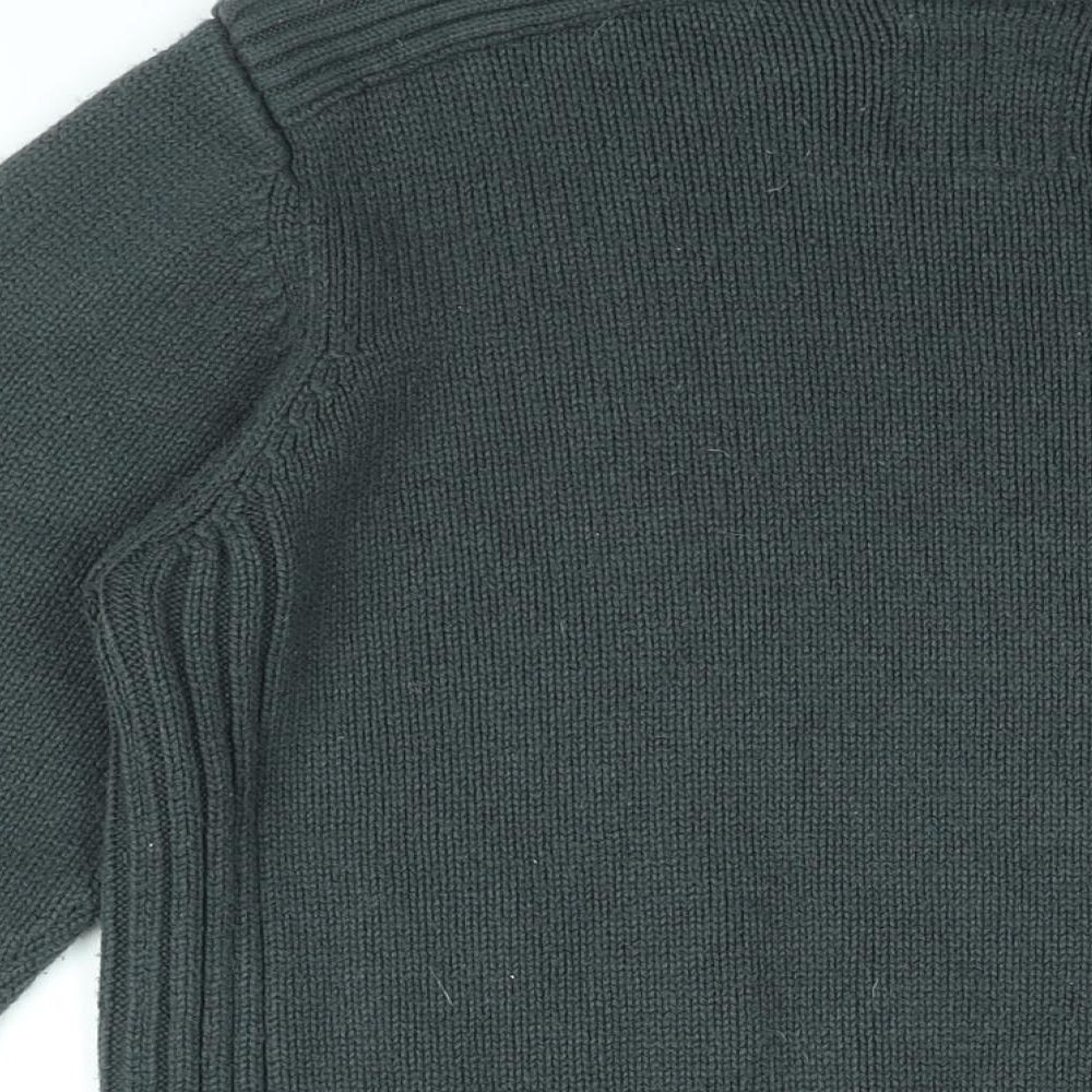 Kensington Mens Grey Round Neck Acrylic Pullover Jumper Size M Long Sleeve