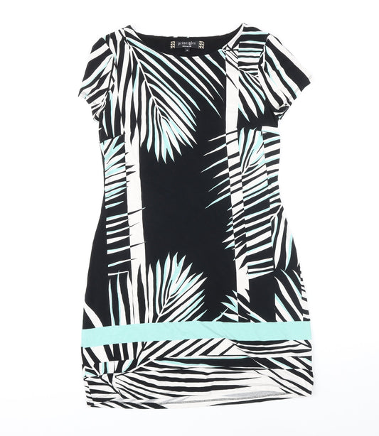 Additional front view of Principles women’s multicoloured geometric viscose shift, size UK 10, boat neck