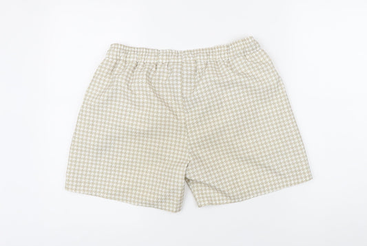 The Presidents Club Mens Beige Check Nylon Sweat Shorts Size M Regular Drawstring - Swim shorts, Elasticated waist