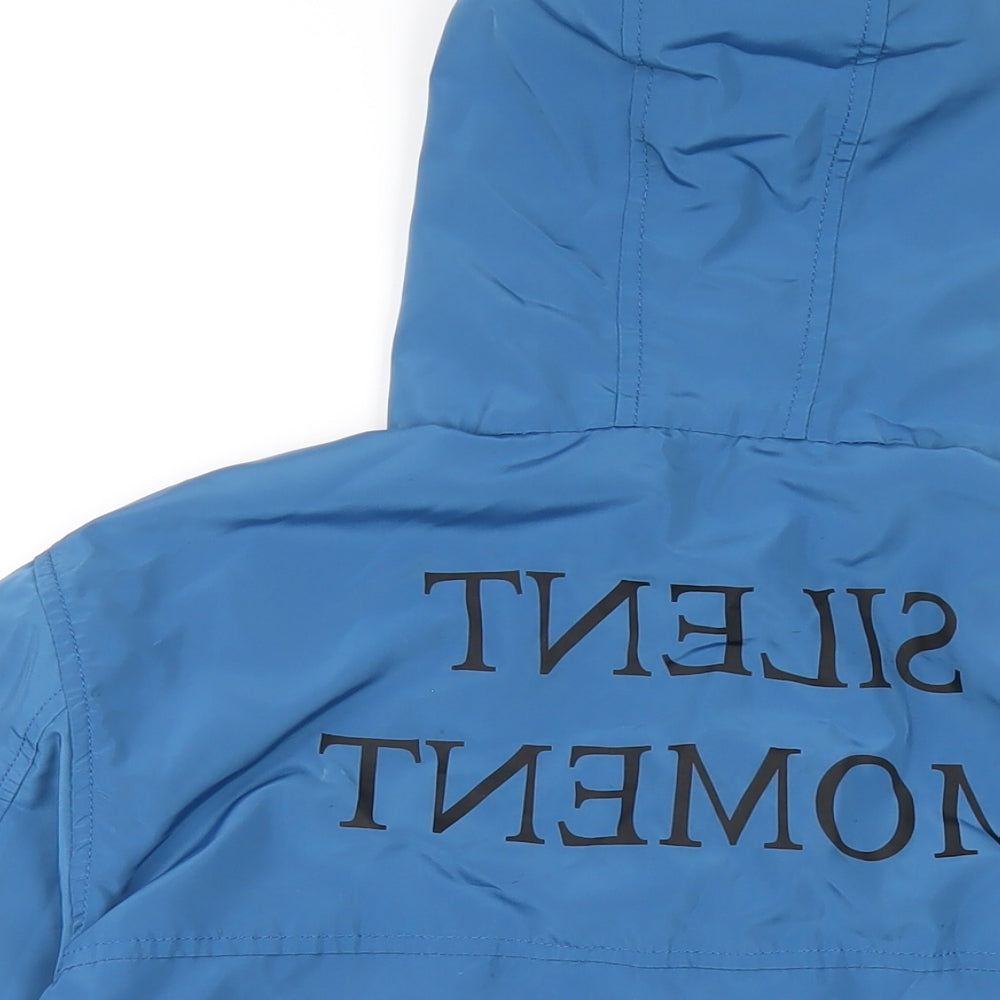 Mens UK Size S Five Centimetre Blue Rain Coat