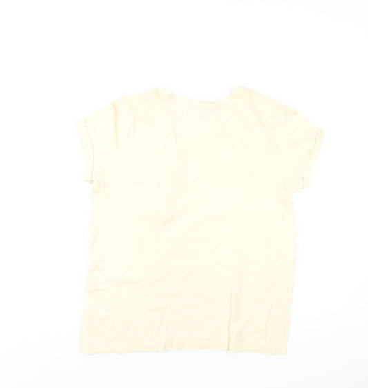Womens UK Size M Brave Soul Yellow Basic T-Shirt