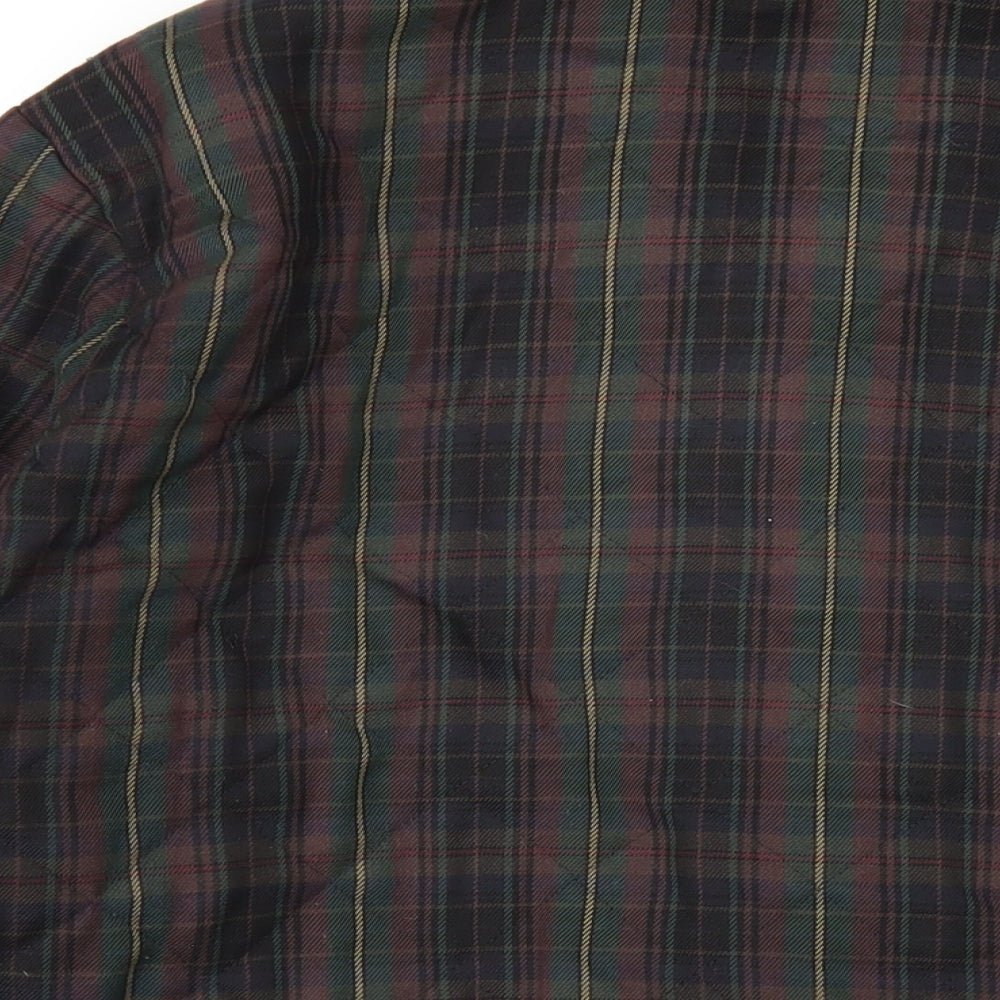 Country Casuals Womens Multicoloured Plaid Quilted Coat Size 22 Snap