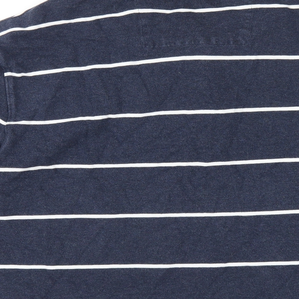 Paul Costelloe Mens Blue Striped Cotton Polo Size XL Collared Button