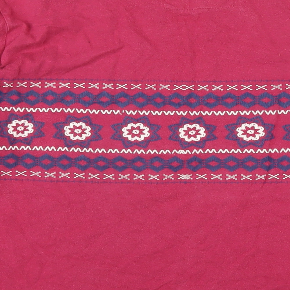 Board Angels Womens Pink Geometric Cotton Basic T-Shirt Size 14 Round Neck