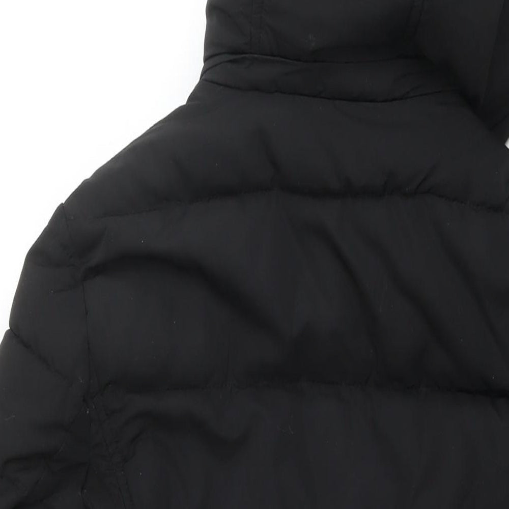 Womens UK Size 10 Warehouse Black Parka Coat