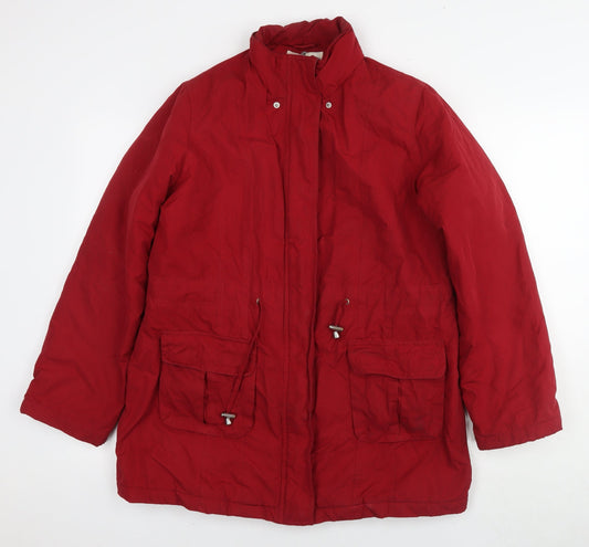 Womens UK Size 10 BHS Red Parka Coat