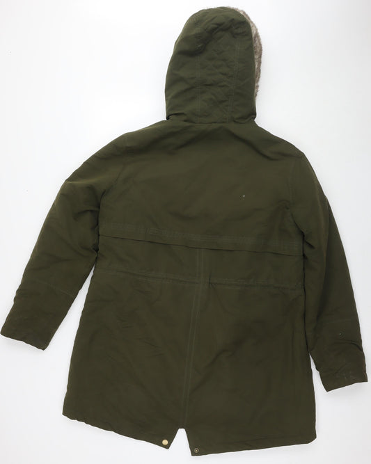 Avenue Womens Grey Parka Jacket Size 16 Zip