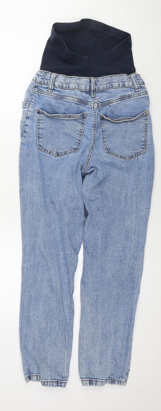 ASOS Womens Blue Cotton Mom Jeans Size 8 L28 in Regular Button