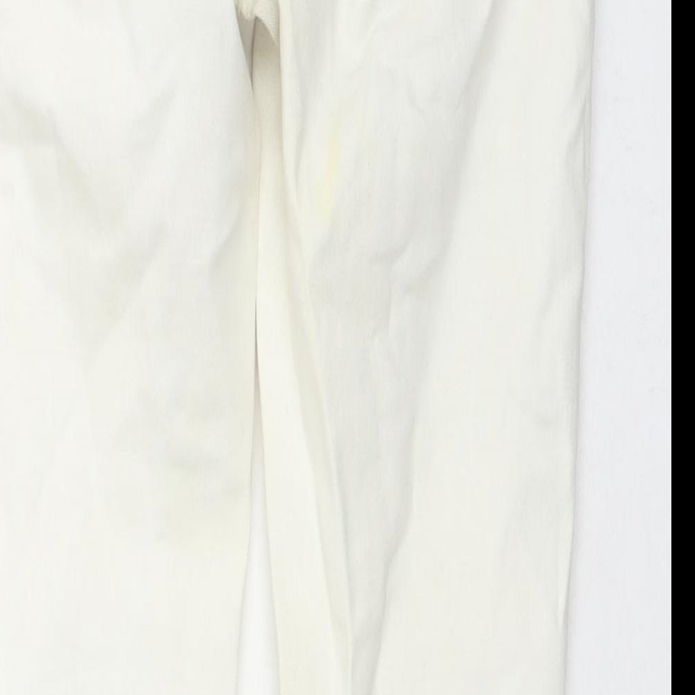 Zara Womens White Cotton Skinny Jeans Size 6 L26 in Regular Zip