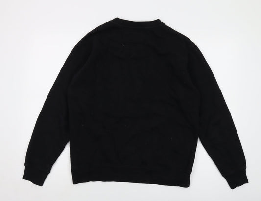 Mens UK Size S Pull&Bear Black Pullover Sweatshirt