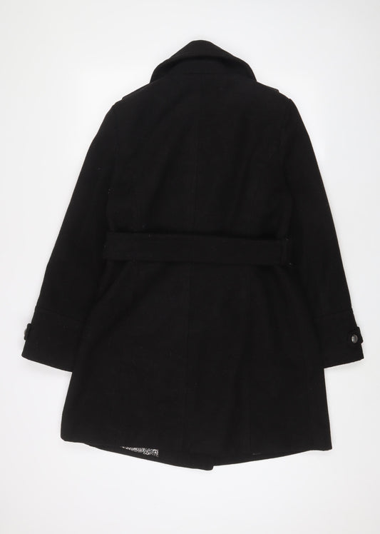 Womens UK Size 12 Marks and Spencer Black Overcoat