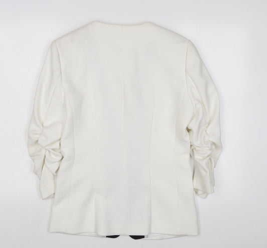 H&M Womens White Jacket Blazer Size 12 - Open