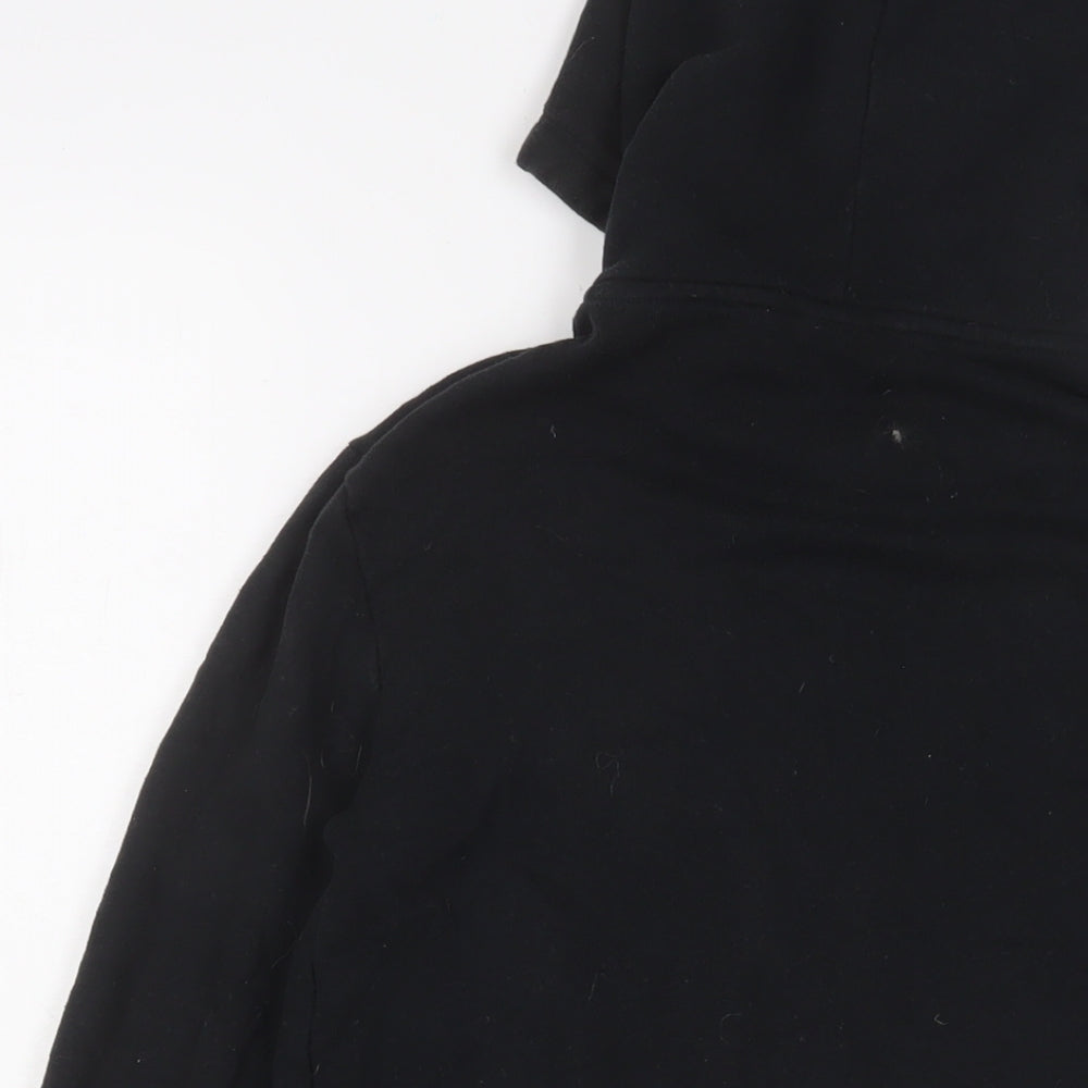 Hollister Womens Black Cotton Full Zip Hoodie Size XS Zip - Logo, Embroidered