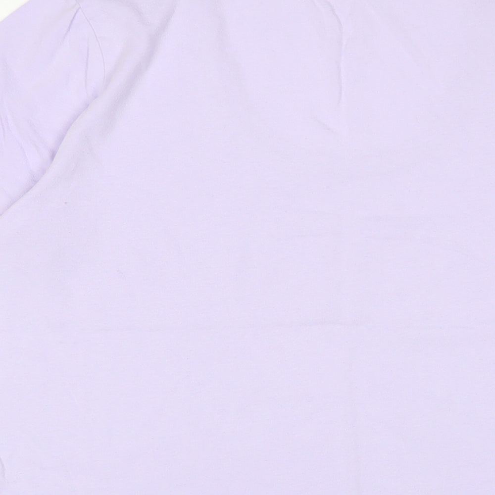 Lands' End Womens Purple Cotton Basic T-Shirt Size M Scoop Neck