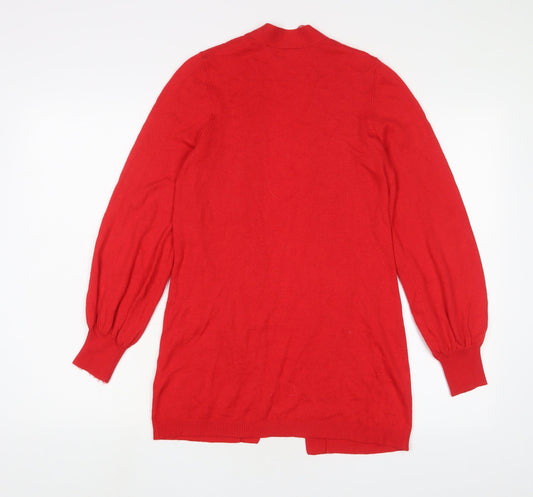 Monsoon Womens Red V-Neck Viscose Cardigan Jumper Size S - Open