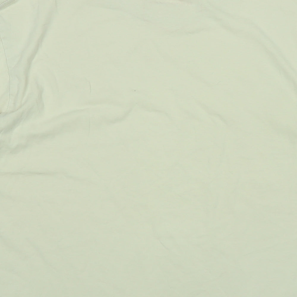 Maine Mens Ivory Cotton T-Shirt Size S Crew Neck