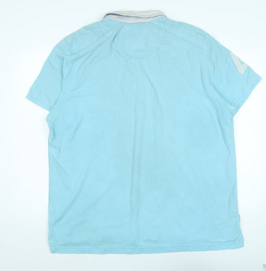 NEXT Mens Blue Polyester Polo Size 2XL Collared Button
