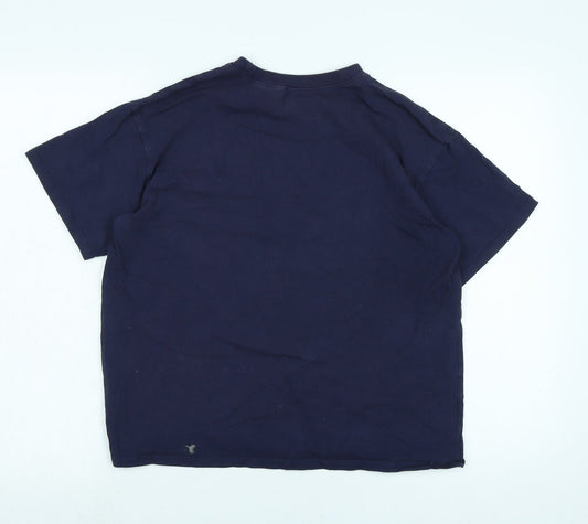 Womens UK Size S Divided Blue Basic T-Shirt