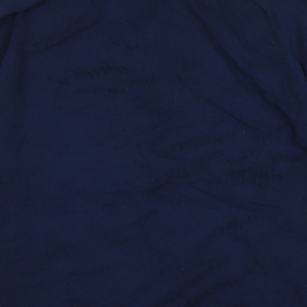 Marks and Spencer Mens Blue Collared Cotton Pullover Jumper Size M Long Sleeve