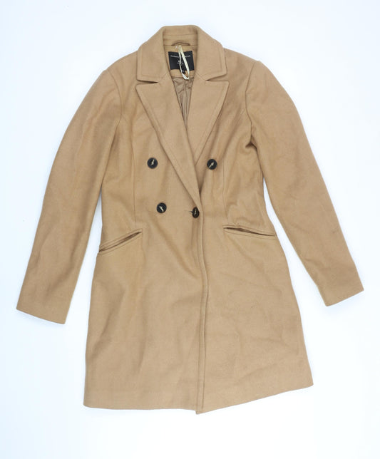Womens UK Size 6 Dorothy Perkins Beige Overcoat