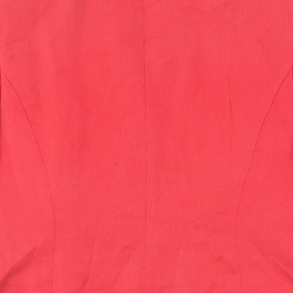 Brand and care label for Principles women’s red jacket blazer, size UK 16, button