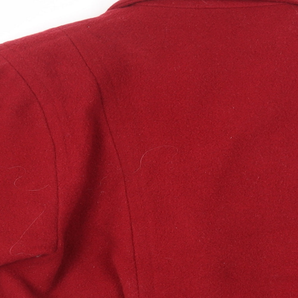 Country Casuals Womens Red Pea Coat Coat Size 8 Button - Vintage