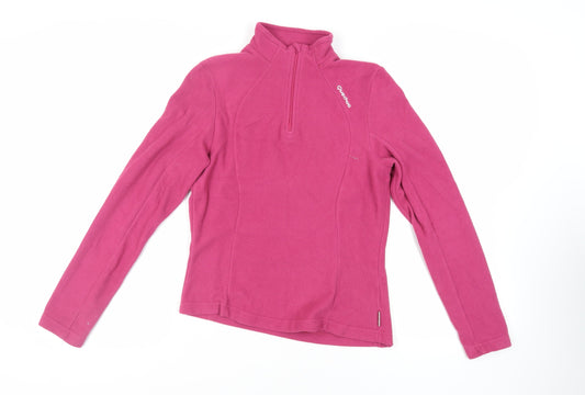 Decathlon Womens Pink Polyester Pullover Sweatshirt Size S Zip