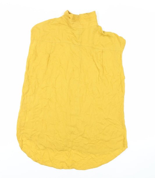 Womens UK Size 8 H&M Yellow Basic Button-Up