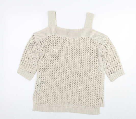 Womens UK Size S Marks and Spencer Beige Pullover Jumper