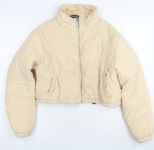 Womens UK Size 8 PRETTYLITTLETHING Beige Puffer Jacket