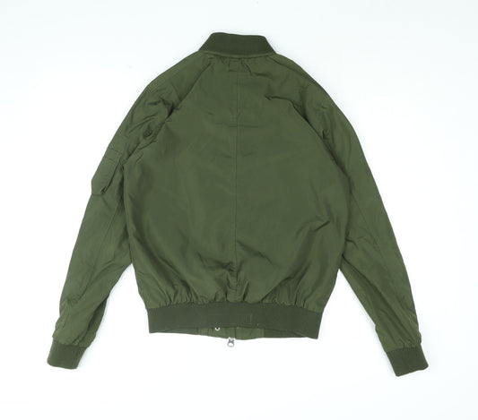 Mens UK Size XS Topman Green Bomber Jacket