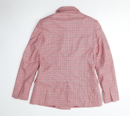 ASOS Women’s Red Plaid Double-Breasted Jacket UK 12