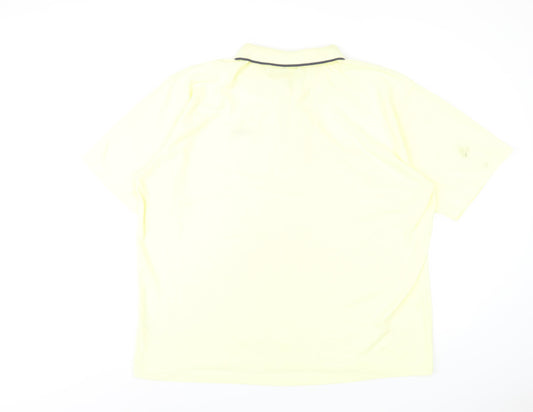 Umbro Mens Yellow Polyester Polo Size 2XL Collared Button