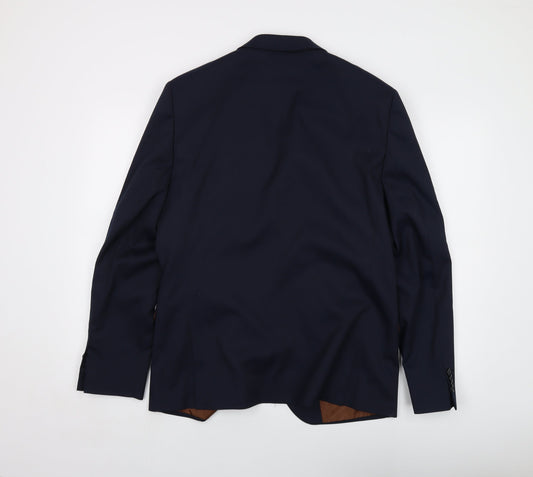 Mens UK Size 42 River Island Regular Blue Suit Jacket