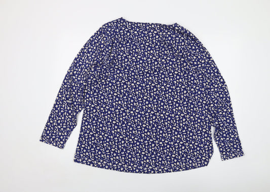 Womens UK Size XL Lakeland Blue Basic Blouse