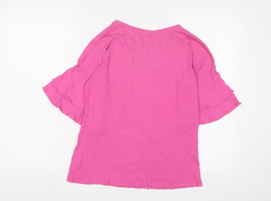 Womens UK Size 12 Gap Pink Basic T-Shirt