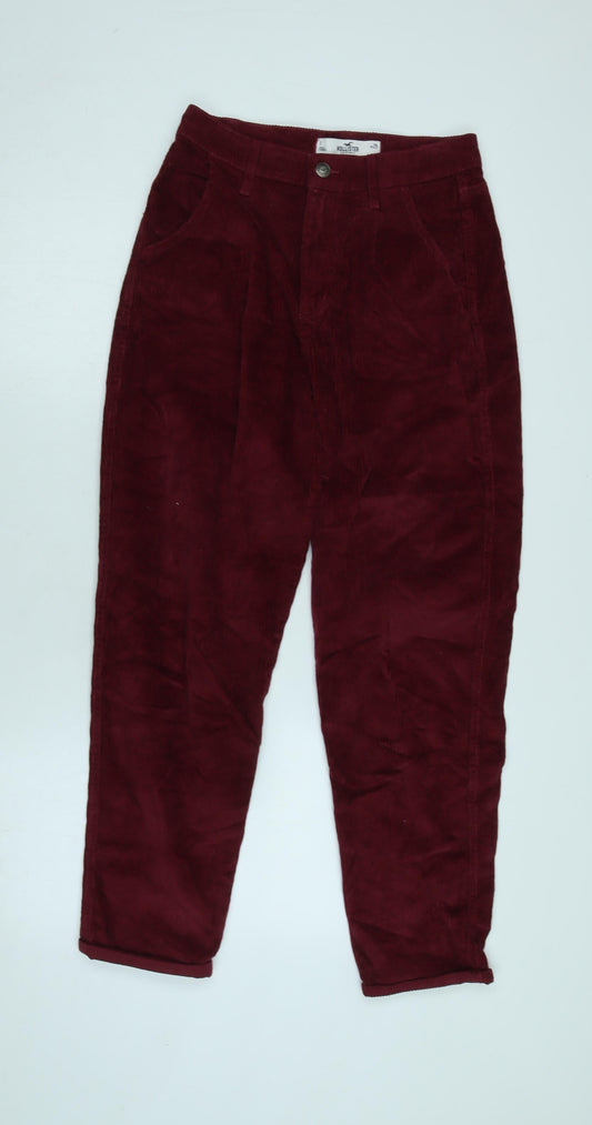 Womens UK Size 25 in Hollister Regular Fit Red Trousers