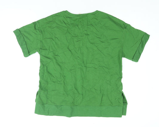 Womens UK Size S Per Una Green Basic T-Shirt