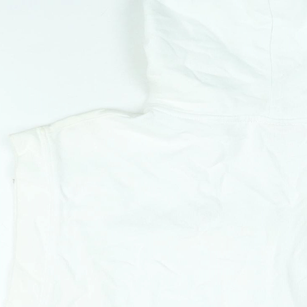 Womens UK Size S Pull&Bear White Full Zip Hoodie