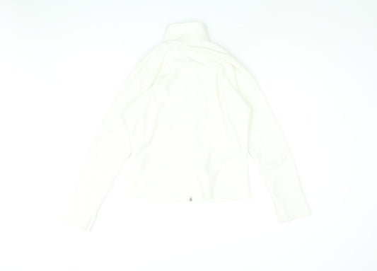 H&M Womens White Polyester Full Zip Sweatshirt Size 14 Zip