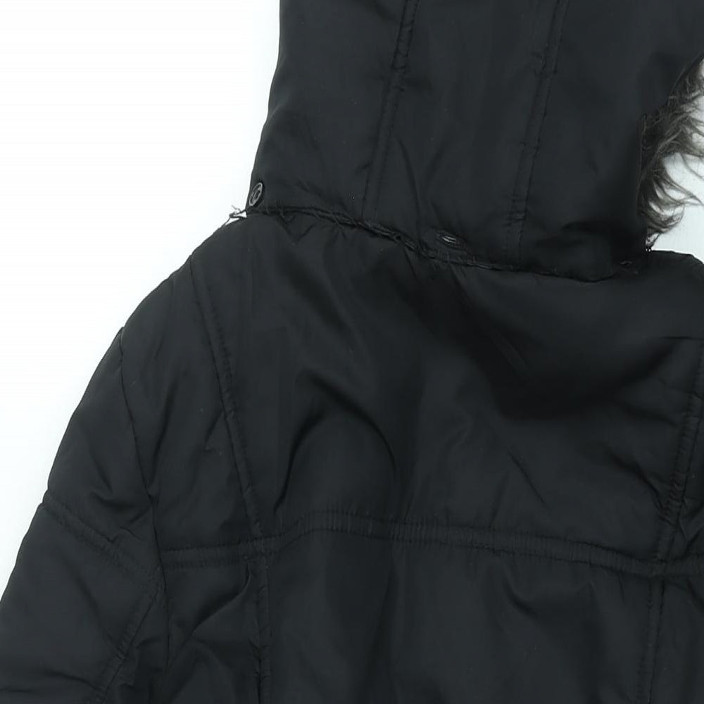 Womens UK Size 10 Debenhams Black Overcoat