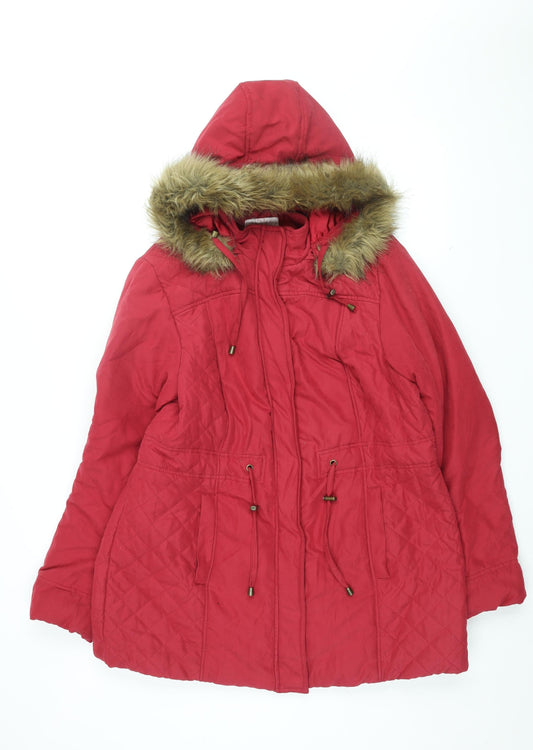 Womens UK Size 18 BHS Red Overcoat