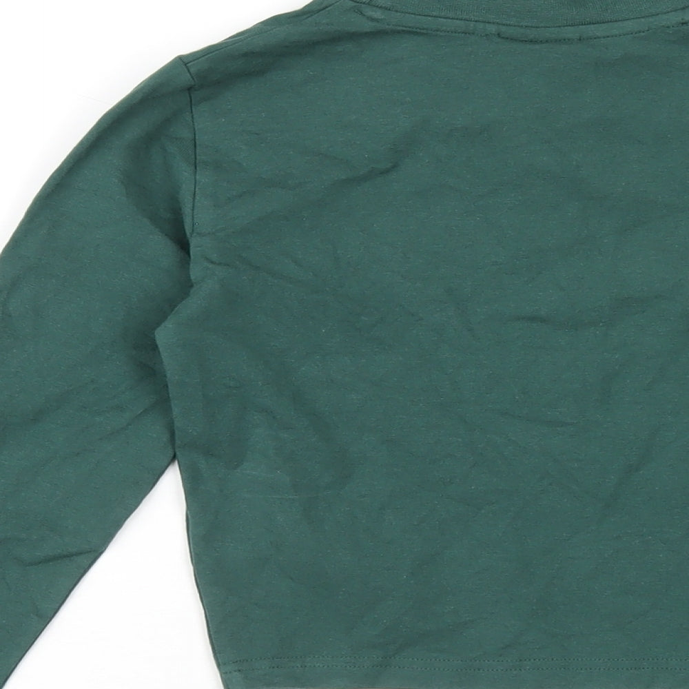 ellesse Womens Green Cotton Basic T-Shirt Size 8 Mock Neck