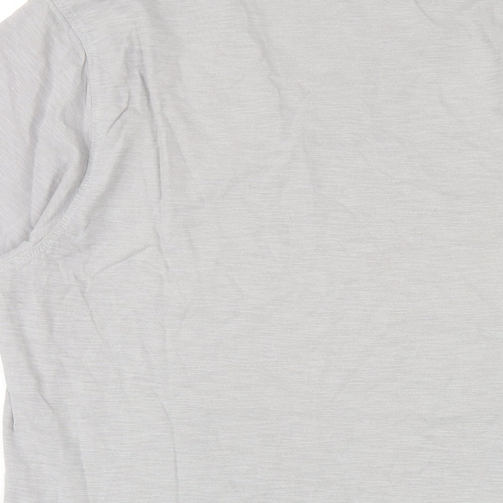 Foot Locker Mens Grey Cotton T-Shirt Size L V-Neck